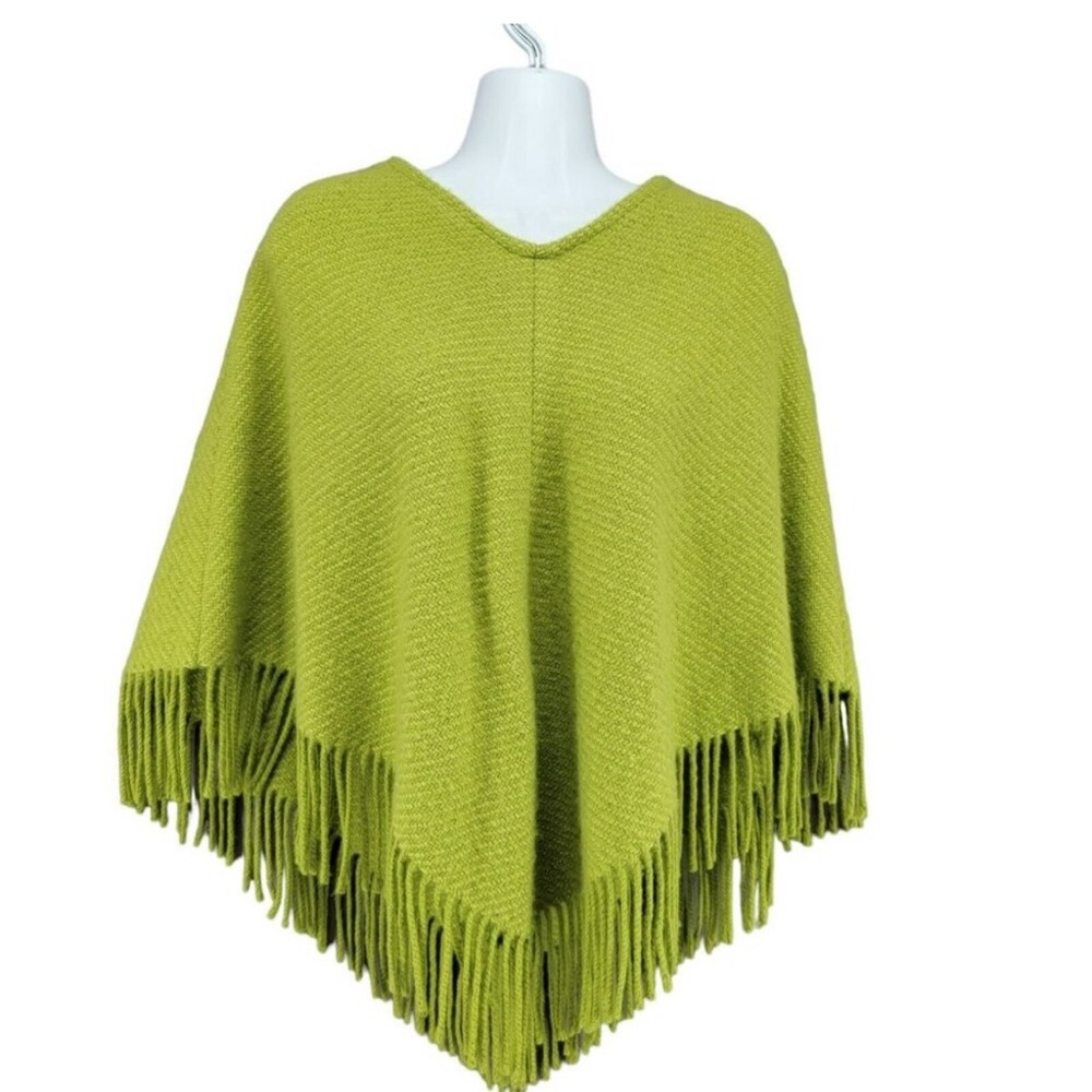Green Fringe Poncho
